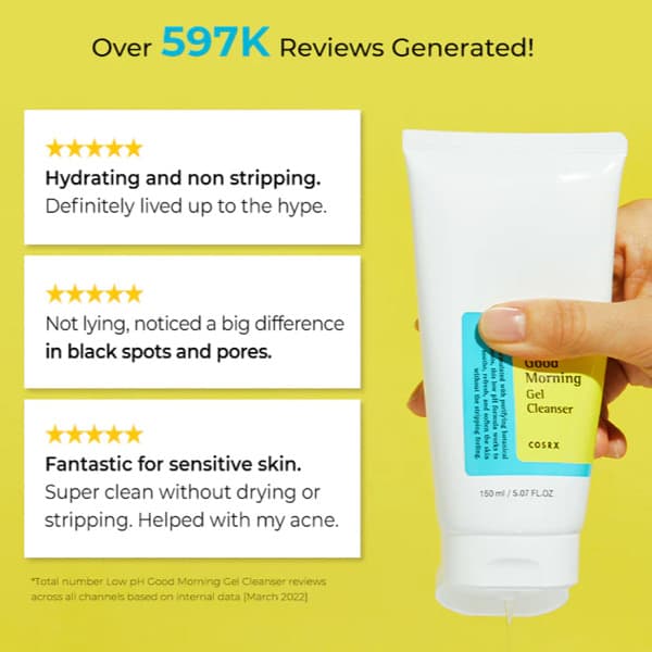 ژل شستشو صورت کوزارکس مدل گود مورنینگ COSRX Low pH Good Morning Gel Cleanser مناسب برای انواع پوست حجم 150 میلی لیتر — تصویر ۶