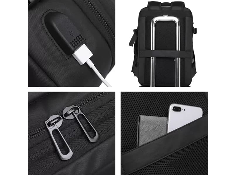 کوله پشتی 35 لیتر چندمنظوره بنج BANGE اصل مدل BG-1908 با پورت USB — تصویر ۸