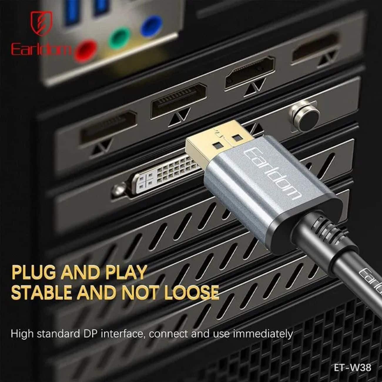 کابل DisplayPort به HDMI 4K ارلدام Earldom مدل ET-W38 طول 3 متر — تصویر ۸