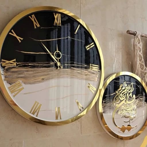 ساعت دیواری رزینی سایز 50 همراه با جاکلیدی سایز 20 ارسال بصوزت فیلبندشاپ مدل 840935