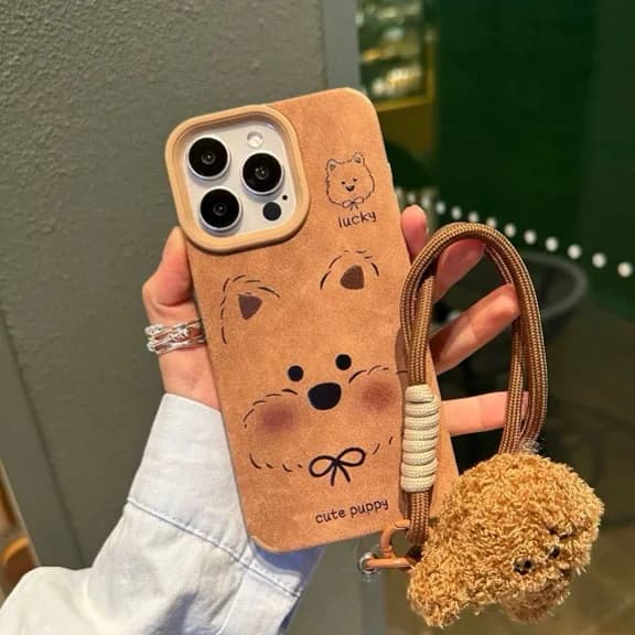 قاب گوشی چرمی پاپی خوش شانس lucky puppy