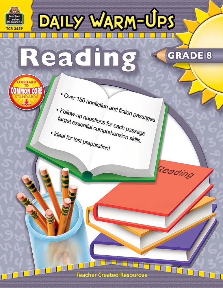 کتاب Daily Warm-Ups Reading Grade 8 (گرمکنندههای روزانه ریدینگ پایه هشتم) نسخه انگلیسی PDF