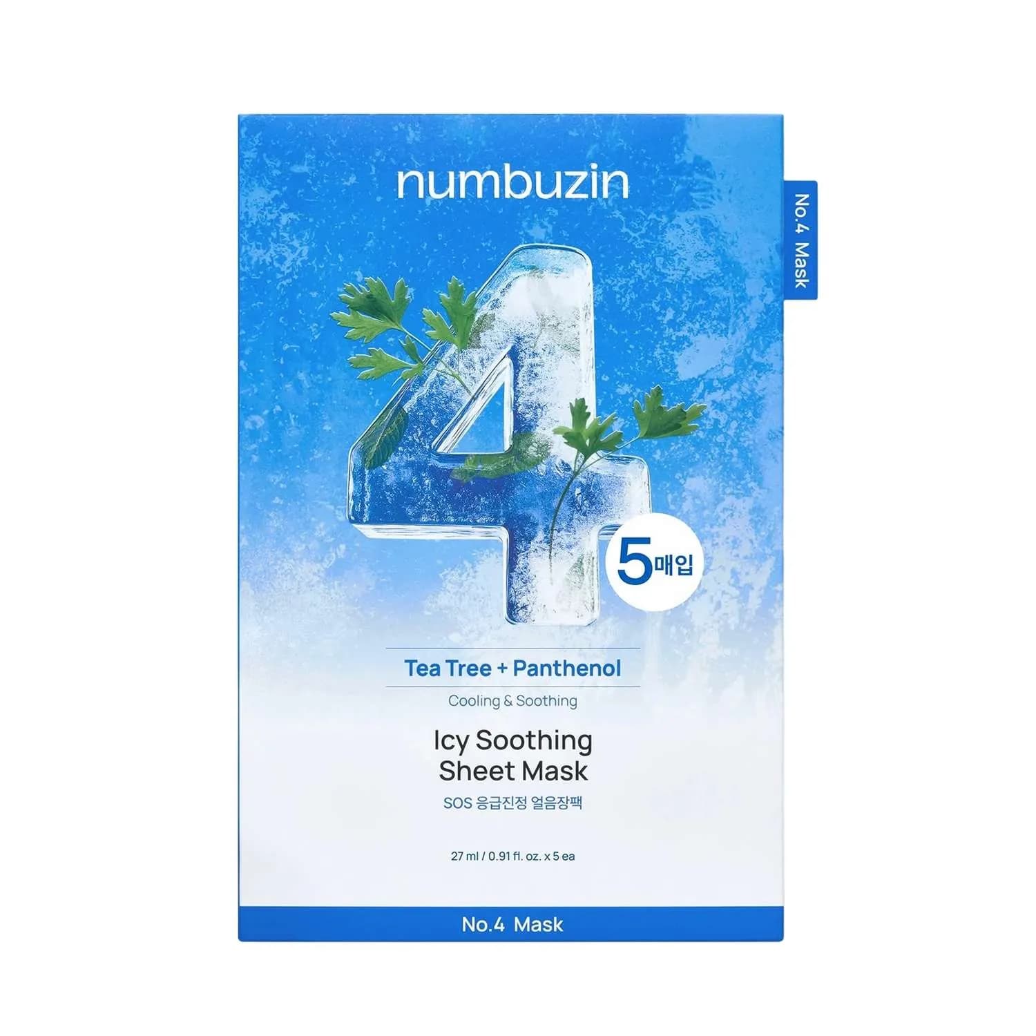 ماسک ضدالتهاب شماره 4 نامبوزین مدل Icy Soothing خنککننده فوری بستهبندی 5عددی