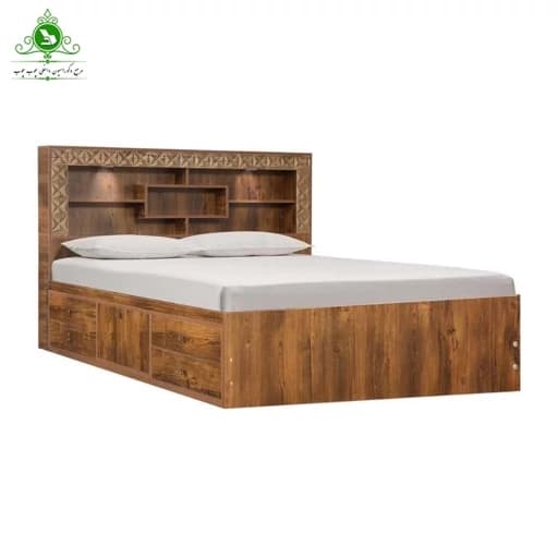 تخت خواب دو نفره باکس خور مدل سارینا با کشو بدون تشک مبلمان فرنا مدل 1142546