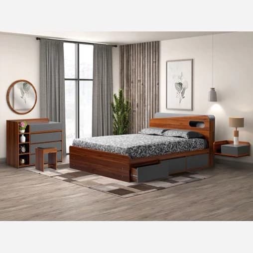 سرویس تخت خواب دونفره تمام ام دی اف BL00202 مبلمان فرنا مدل 1142459