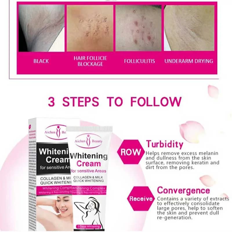 کرم سفید کننده بدن آیچون بیوتی Aichun beauty حجم 50 میل — تصویر ۲