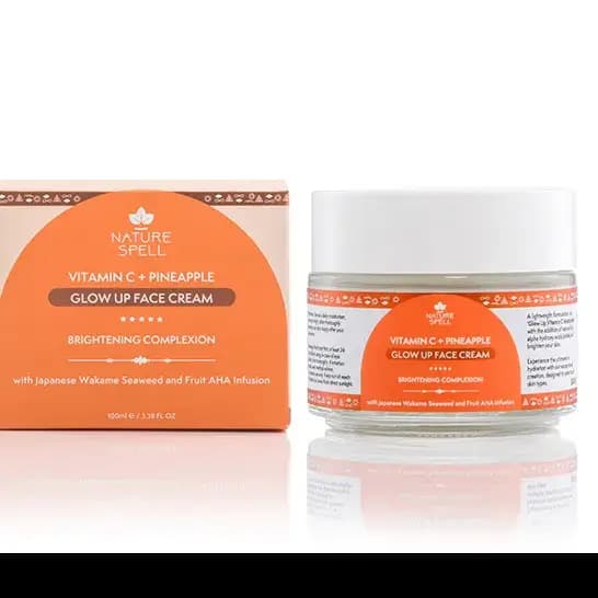 کرم ویتامین سی نیچر اسپل مرطوبکننده و روشنکننده ۱۰۰ میل Nature Spell Vitamin C + Pineapple Glow Up Face Cream