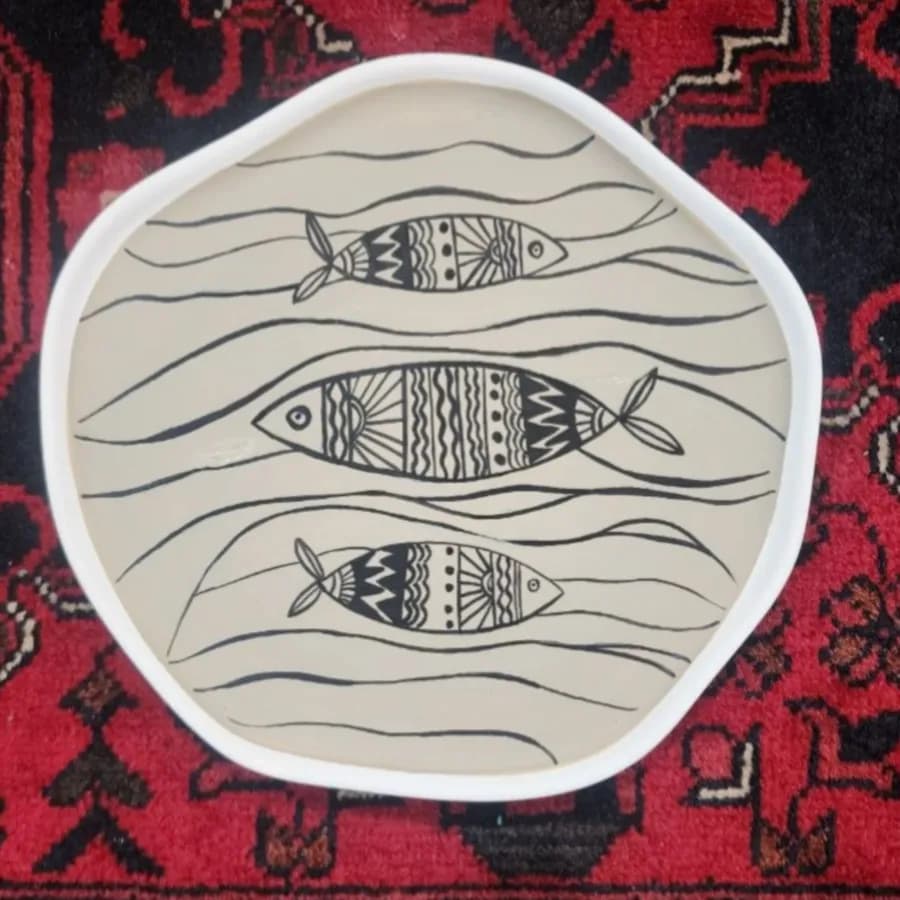 بشقاب دیوار کوب ماهی 4