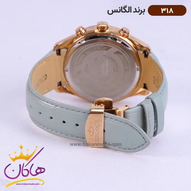 ساعت الگانس مردانه بند چرمی کرنوگراف 318 — تصویر ۵