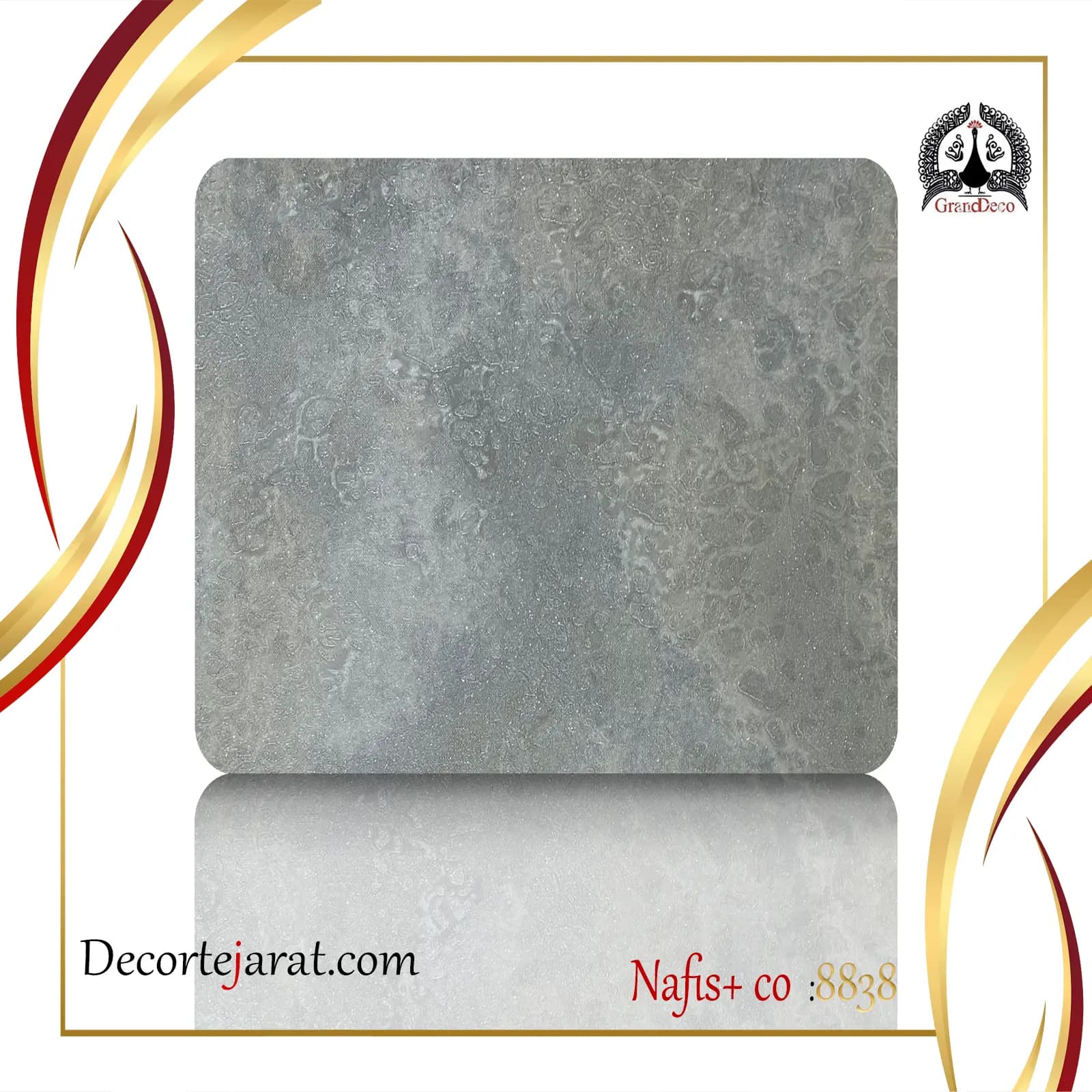 کاغذ دیواری نقره ای کلاسیک Pluss-8838