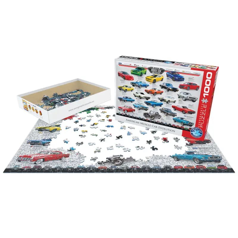 پازل 1000 تكه یوروگرافیک طرح American Muscle Car Evolution كد 0682-6000 — تصویر ۲