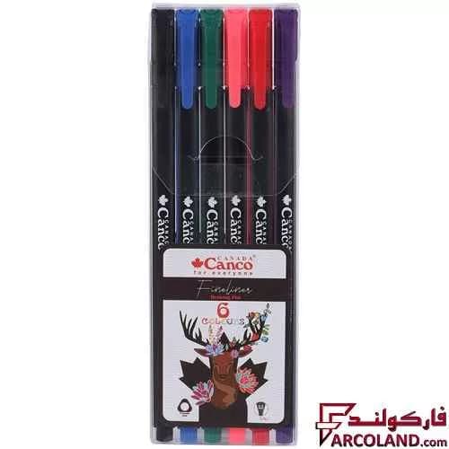 روان نویس کنکو رنگی 0.4 میلی متر Fine Liner بسته 6 عددی