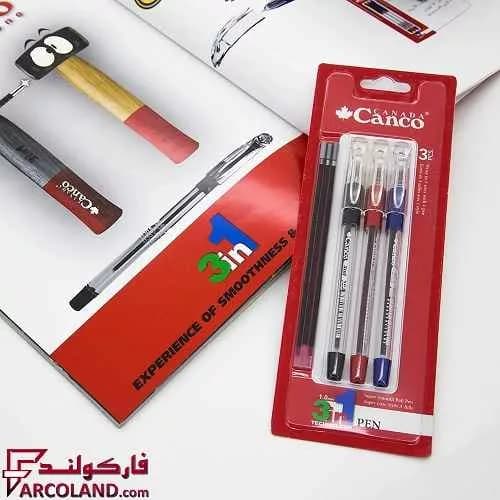 خودکار 3 رنگ 1 میلی متری کنکو مدل 1*3 با جوهر یدک — تصویر ۲