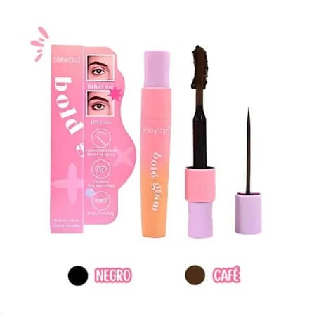 ریمل و خط چشم کوین کوکو Kevin & Coco دو سر مدل Bold Glam در دو رنگ مشکی و قهوه ای — تصویر ۵
