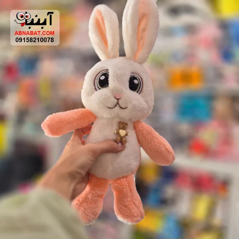 عروسک خوگوش چشم چرمی سفید 40 سانتی کد 1494 — تصویر ۳