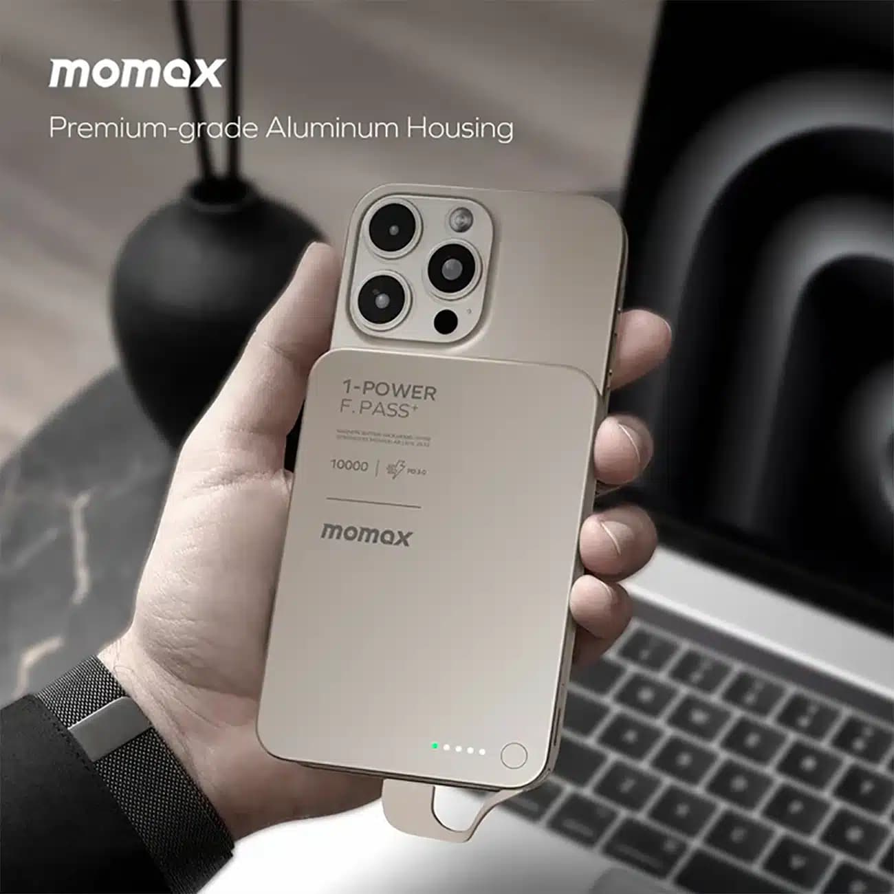 پاور بانک 10000 تایپسی 30 وات مومکس Momax IP158 با قابلیت اتصال مگنتی به گوشی — تصویر ۸