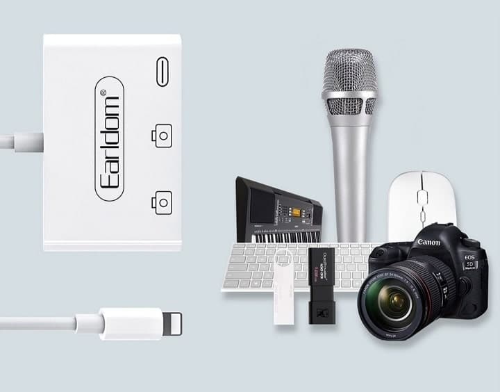 مبدل لایتنینگ به لایتنینگ و دو درگاه OTG ارلدام Earldom OT44 Lightning To Double OTG and Lighting Converter — تصویر ۷