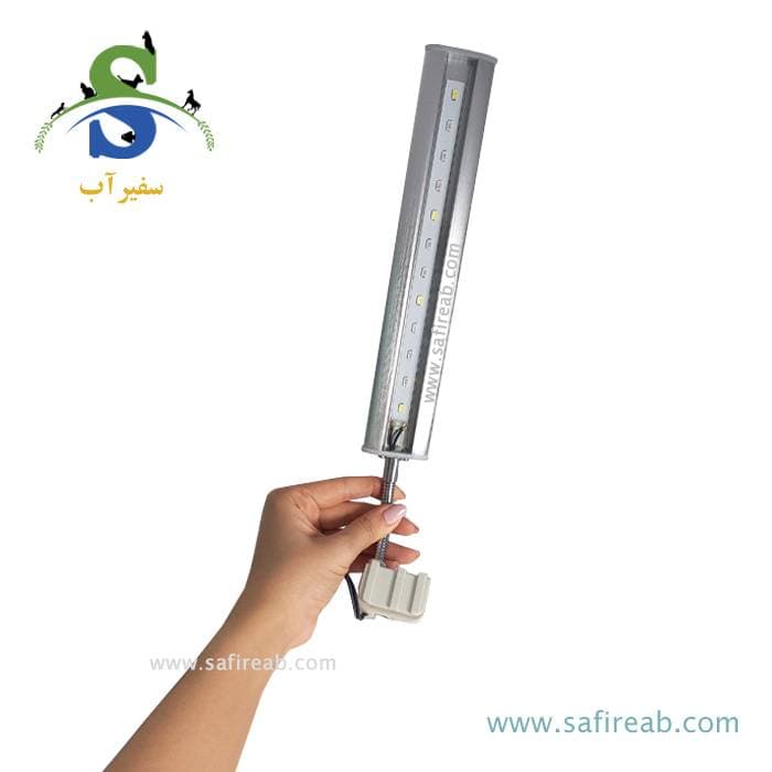 لامپ قاب نقرهای گیرهدار با نور سفید آبی و طول 24 سانتی متر مدل LI-841 ایستا — تصویر ۲