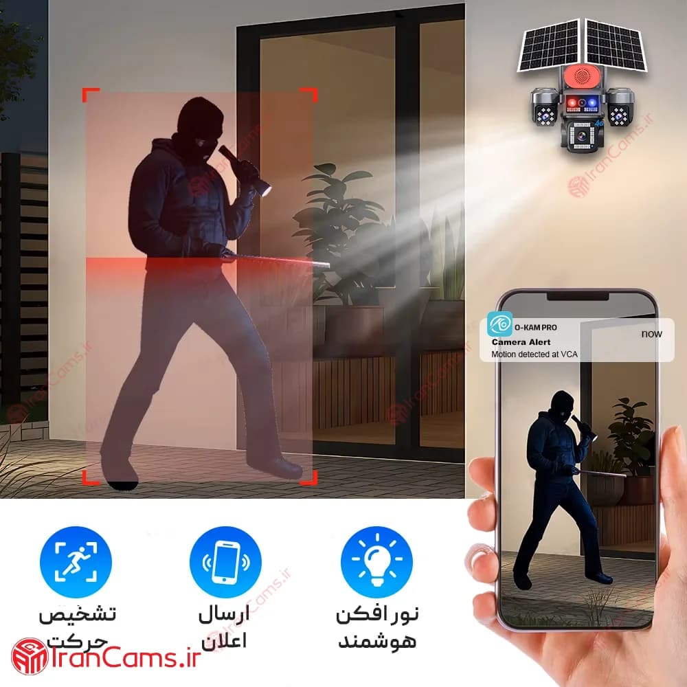 دوربین خورشیدی سیم کارتی 4 لنز 16 مگاپیکسل مدل TA14 — تصویر ۴