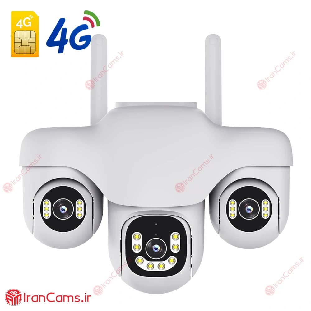 دوربین سیمکارتی سه لنز موتوردار 12 مگاپیکسل V380 Pro مدل SC31-G-L-4G