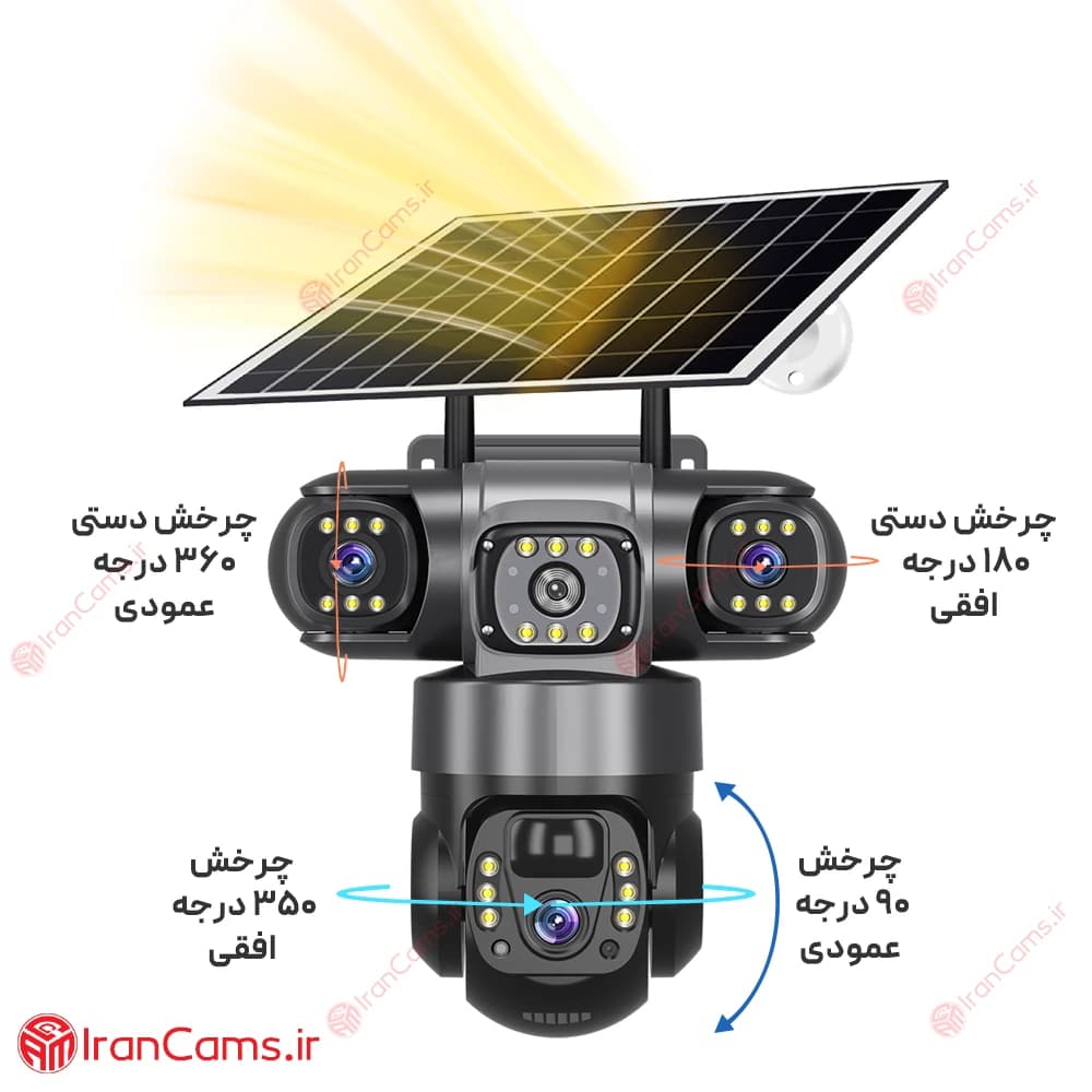 دوربین خورشیدی سیمکارتی 3 لنز 12 مگاپیکسل V380 مدل VTS28-G — تصویر ۳