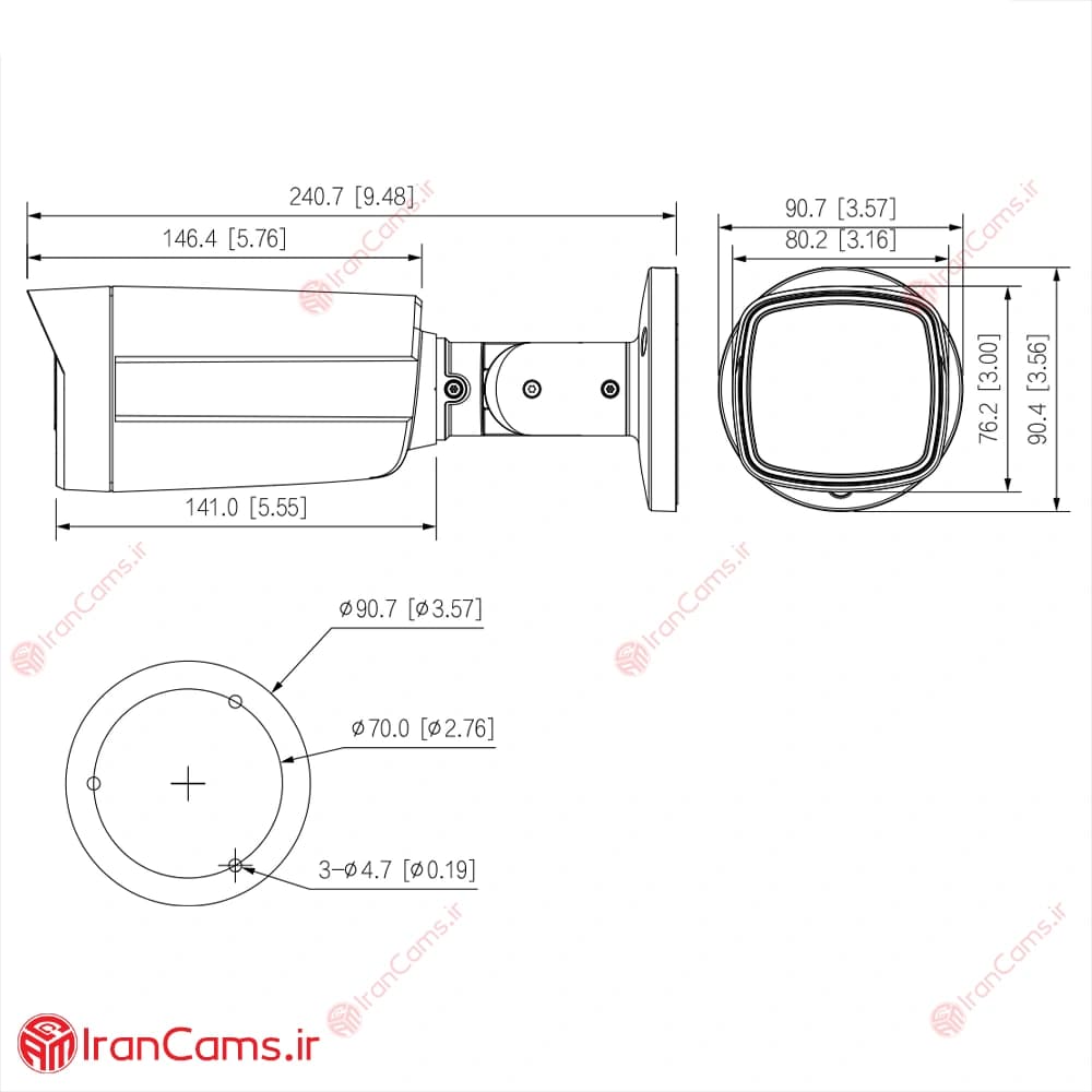 دوربین مداربسته بولت 8 مگاپیکسلی داهوا DH-HAC-HFW1801TMP-I8 — تصویر ۵