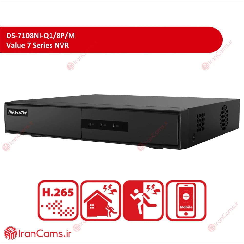 دستگاه NVR هایک ویژن 8 کانال DS-7108NI-Q1/8P/M — تصویر ۲