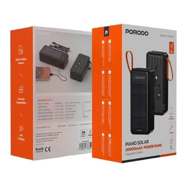 پاوربانک خورشیدی 30000 هزار پرودو مدل Porodo Piano Solar — تصویر ۳