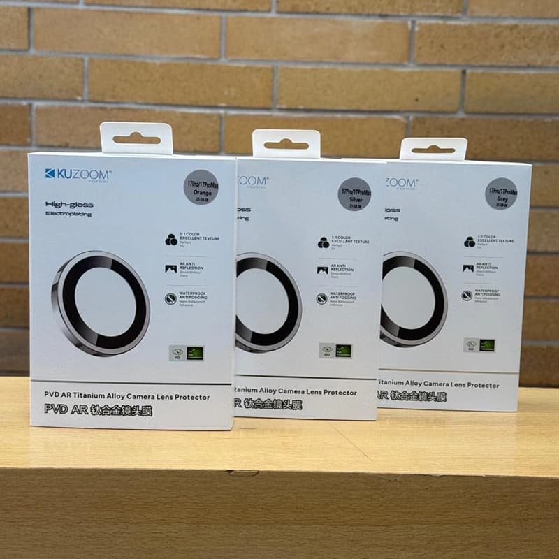 محافظ لنز دوربین رینگی مدل PVD AR Titanium برند KUZOOM مناسب برای گوشی iPhone 18 Pro/18 Promax (جدید) — تصویر ۴