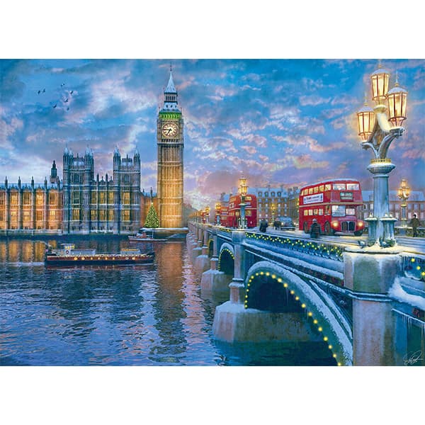 پازل 1000 قطعه Eurographics طرح شب کریسمس در لندن — تصویر ۲