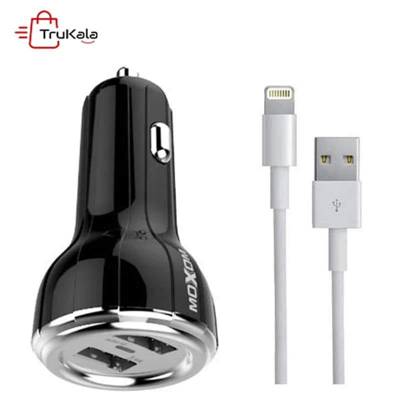 شارژر فندکی موکسوم مدل KC-14 به همراه کابل تبدیل لایتنینگ