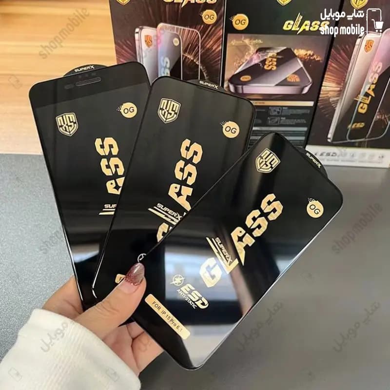 گلس گوشی آیفون 15 پرو مکس (گلس شیشه ای Anti Static مدل OG Super X) — تصویر ۵