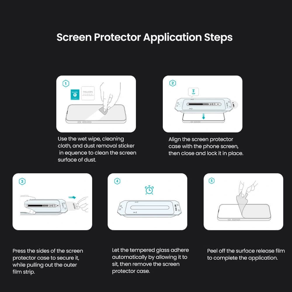 گلس شیشهای با ابزار نصب iPhone Duo مارک نیلکین مدل H+Pro (مخصوص صفحه نمایش بیرونی) — تصویر ۲