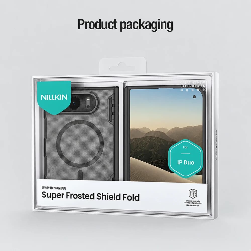 قاب دودی ضدضربه مگنتی iPhone Duo مارک نیلکین مدل Super Frosted Shield Fold — تصویر ۳