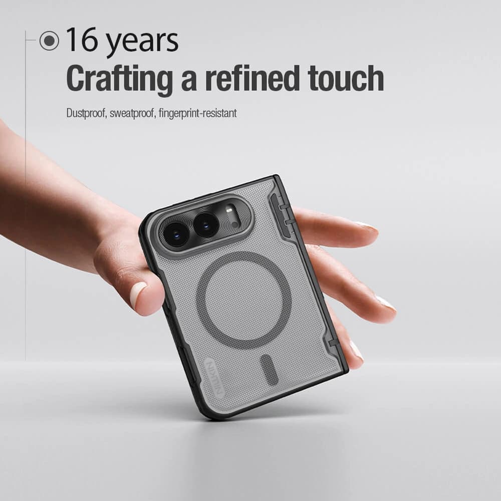 قاب دودی ضدضربه مگنتی iPhone Duo مارک نیلکین مدل Super Frosted Shield Fold — تصویر ۲