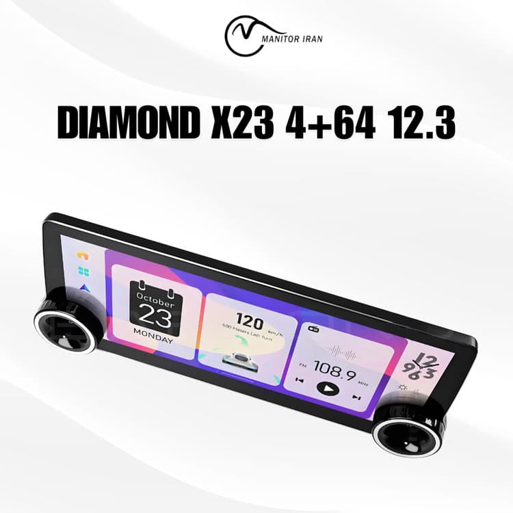 مانیتور گریت وال هاوال H9 برند دایموند 4+64 اپل کارپلی 12.3 اینچ مدل X23 همراه با قاب — تصویر ۲