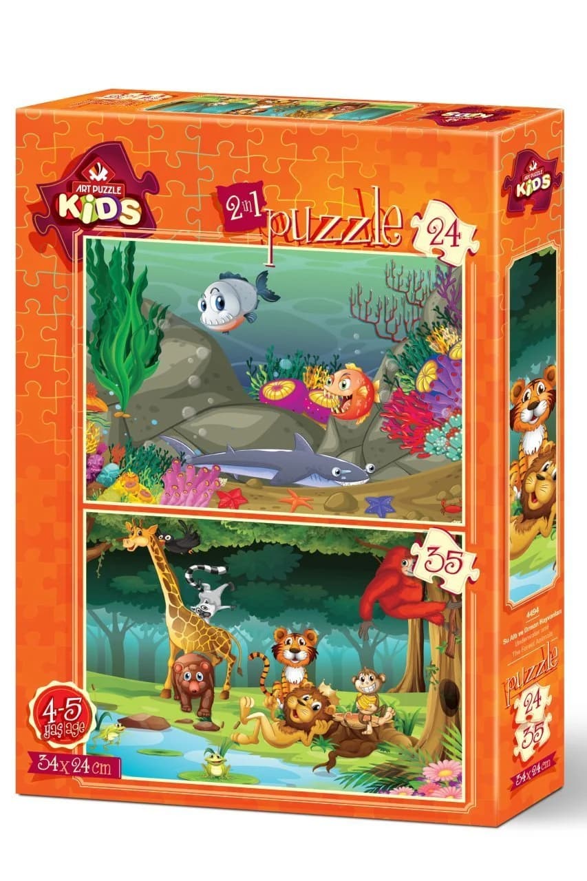 پازل 59 تكه آرت پازل طرح Underwater and Forest Animals كد 4494