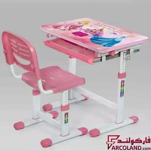 ست میز تحریر و صندلی مدل قابل تنظیم طرح پرنسس کد 16