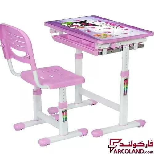 ست میز تحریر و صندلی مدل قابل تنظیم طرح کرومی کد 15