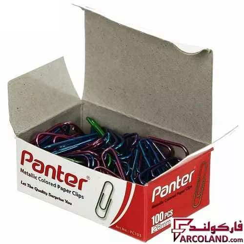 گیره کاغذ رنگی پنتر مدل متالیک کد PC103 بسته 100 عددی — تصویر ۲