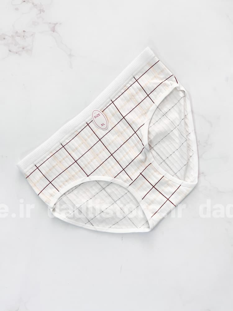 شورت اسلیپ نخ پنبه عروسکی سفید قهوه ای طرح تدی — تصویر ۸