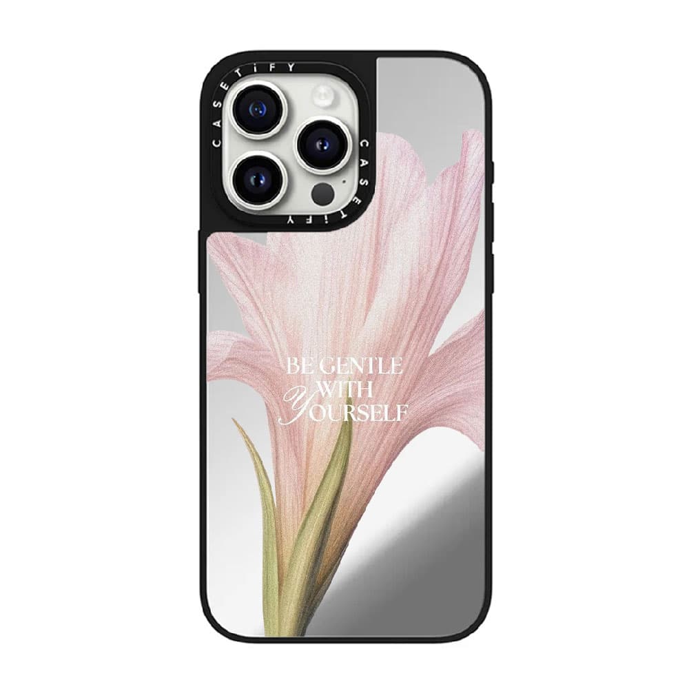 قاب آینه ای چاپی سفارشی (کد 0443) مدل گل – flower text مناسب برای گوشی موبایل اپل آیفون Apple iPhone 7 / 8 / SE 2020 / 7 Plus / 8 Plus / X / XS / XR / XS Max / 11 / 11 Pro / 11 Pro Max / 12 / 12 Mini — تصویر ۲
