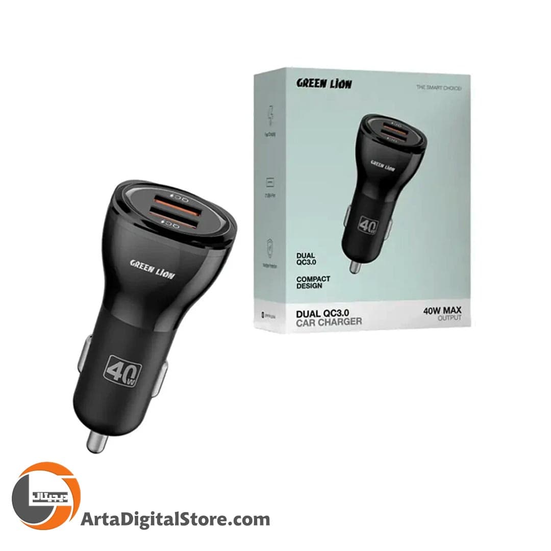 شارژر فندکی Green Lion GL-CC9 QC3.0 3A 20W Car Fast Charger Black — تصویر ۳