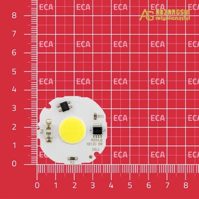 LED COB سفید مهتابی 5W دارای مدار محافظتی Anti Surge سایز 37x37mm مدل 1B12C — تصویر ۳