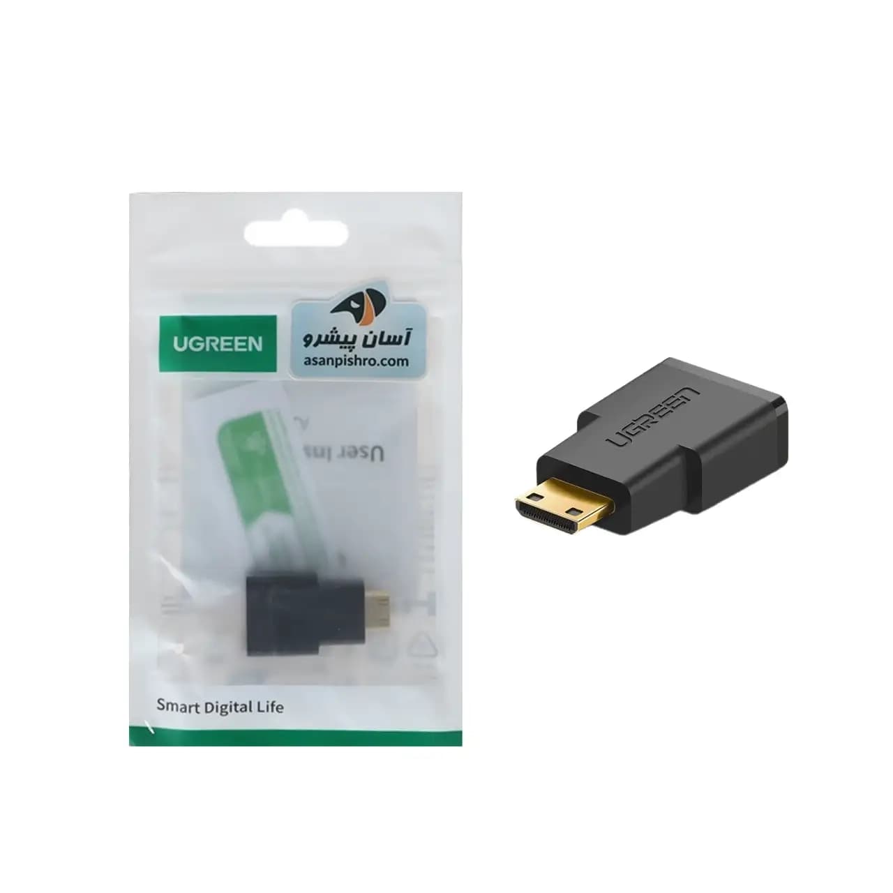 تبدیل Mini HDMI به UGREEN HDMI مدل 20101 – مشکی (گارانتی 18 ماهه آسان پیشرو)