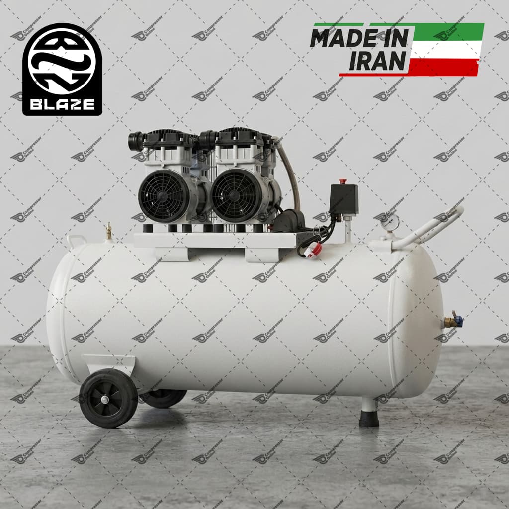 کمپرسور ۲۵۰ لیتری سایلنت اویل فری ۳۰۰۰ وات بلیز — تصویر ۲