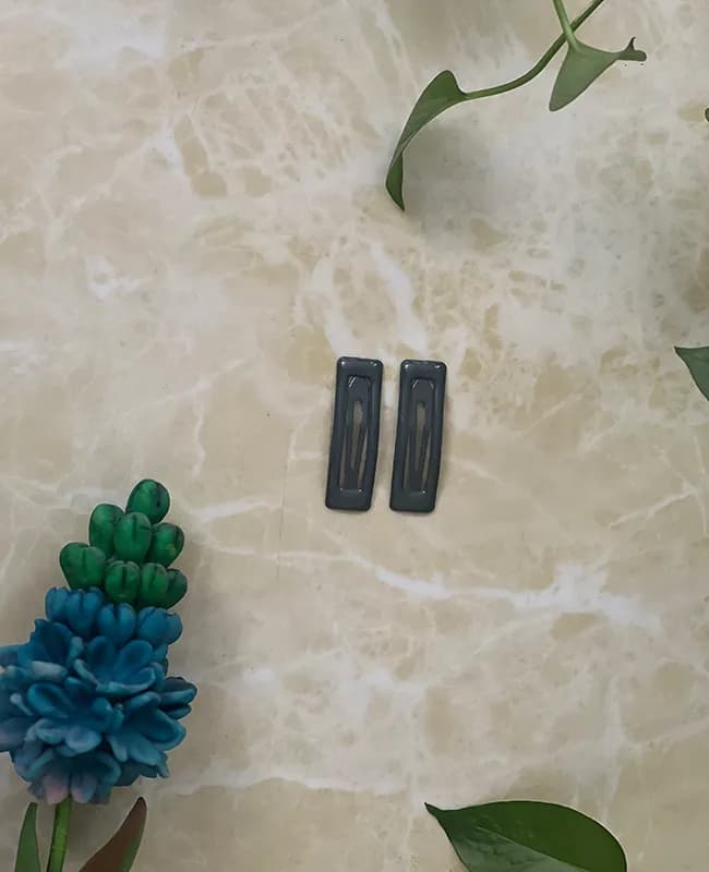 گیره مو تق تقی رنگ خاکستری کد 46