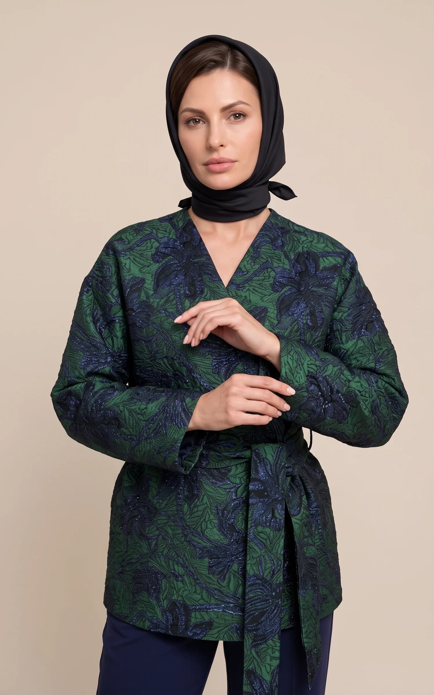 ژاکت زنانه ژاکارد گلدار nevado کد 405113272064 — تصویر ۲