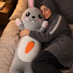 عروسک بغلی بالشی خرگوش سایز بزرگ ابعاد 40*130 — تصویر ۲