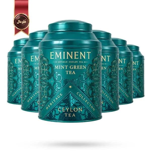 6 عدد چای سبز سیلان امیننت Eminent مدل نعنایی Mint Green Tea وزن 150 گرم (اورجینال)